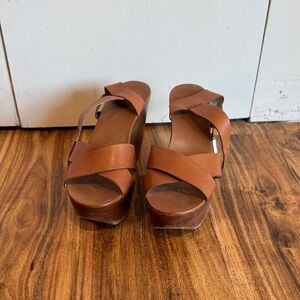 MICHAEL Michael Kors Tan Leather Platform Sandals